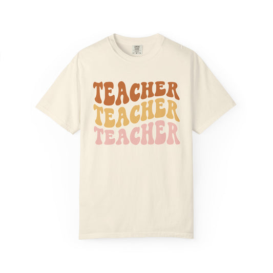Teacher Comfort Colors Retro Shirt, Wavy Text Shirt, Teacher Wavy Text Shirt, Teacher Shirt, Gift For Teacher, In My Era Shirt