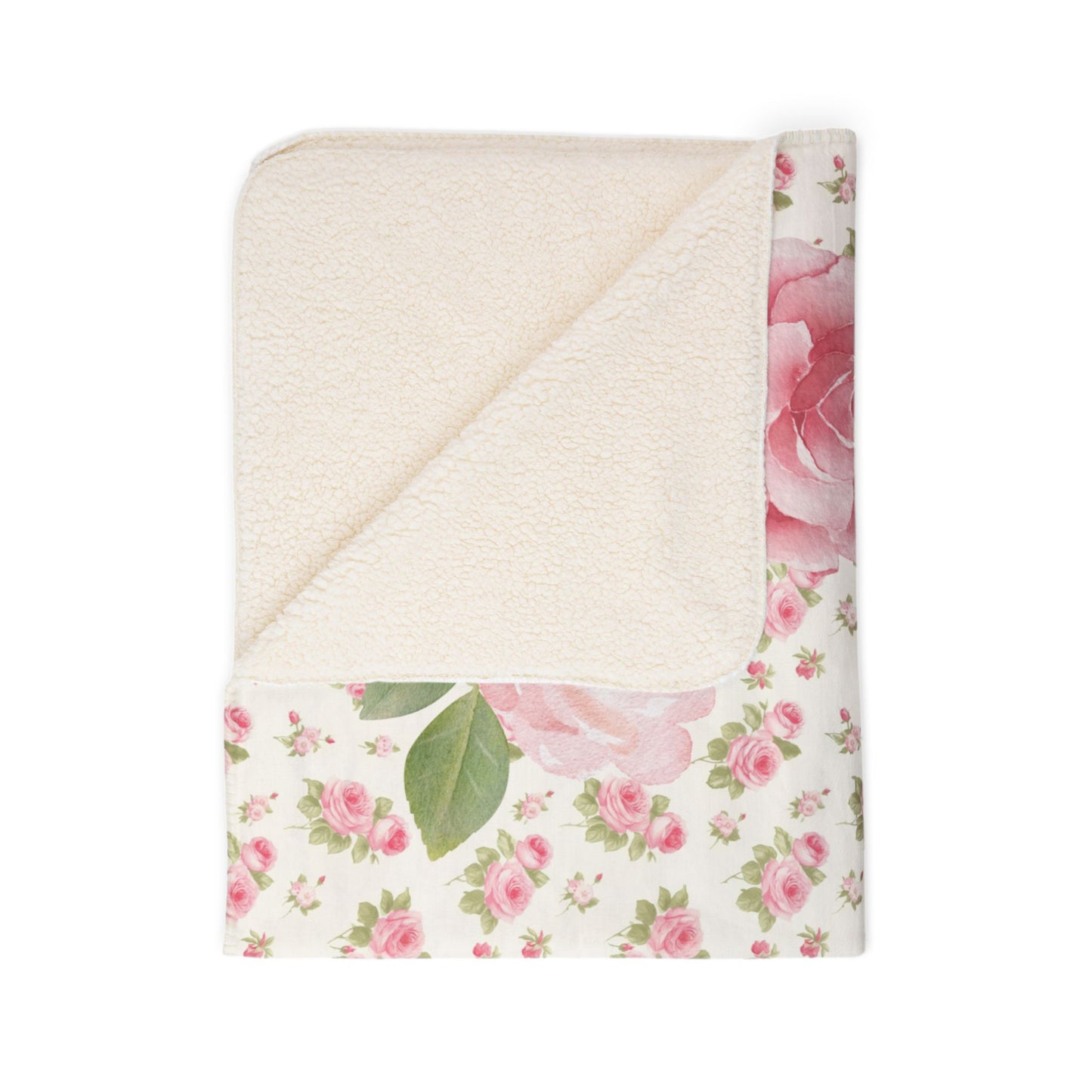 Baby Milestone Cottage Rose Fleece Sherpa Blanket
