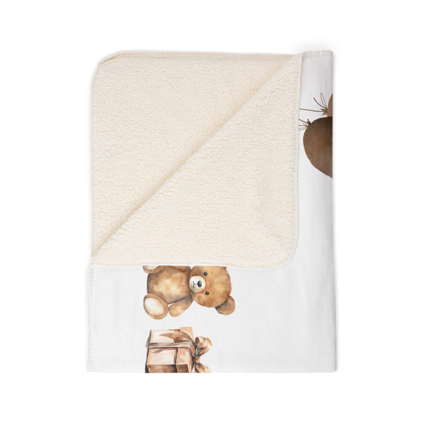 Baby Milestone Watercolor Teddy Fleece Sherpa Blanket