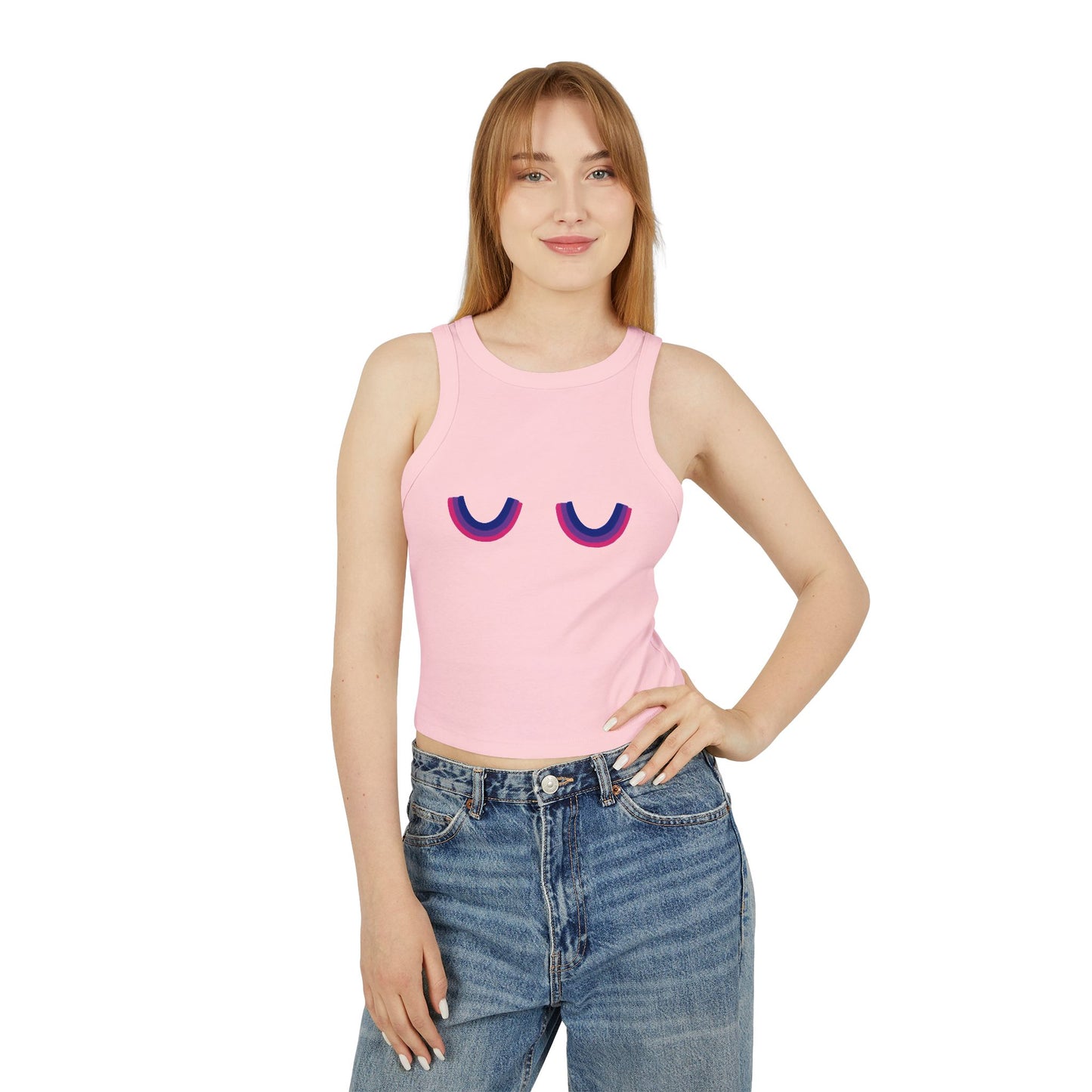 Pride Tank Top, LGBTQ Bisexual Micro Rib Racer Tank Top, Trans Shirt, Inclusive Tee, Transgender Tee, Equality Tee, Bisexual Rainbow Crop