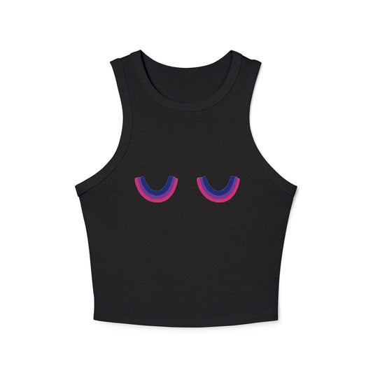 Pride Tank Top, LGBTQ Bisexual Micro Rib Racer Tank Top, Trans Shirt, Inclusive Tee, Transgender Tee, Equality Tee, Bisexual Rainbow Crop