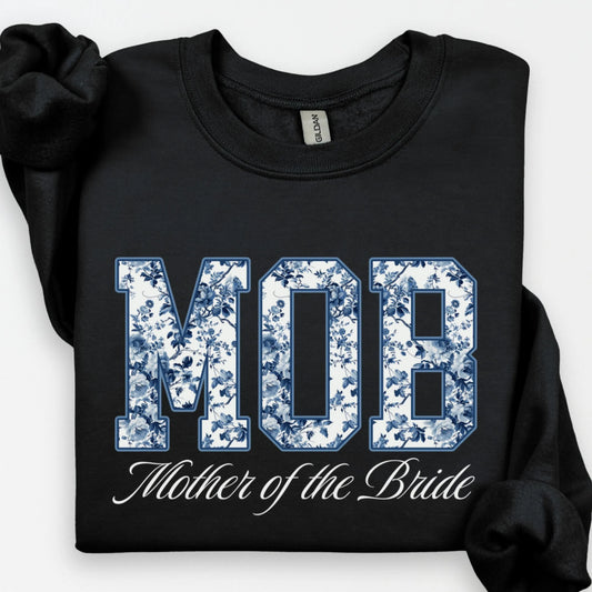 Toile De Jouy Mother of the Bride Sweatshirt, MOB Shirts, Getting Ready Bridal Party Outfit, Floral Bride Mom Gift, Coquette Mama Sweater