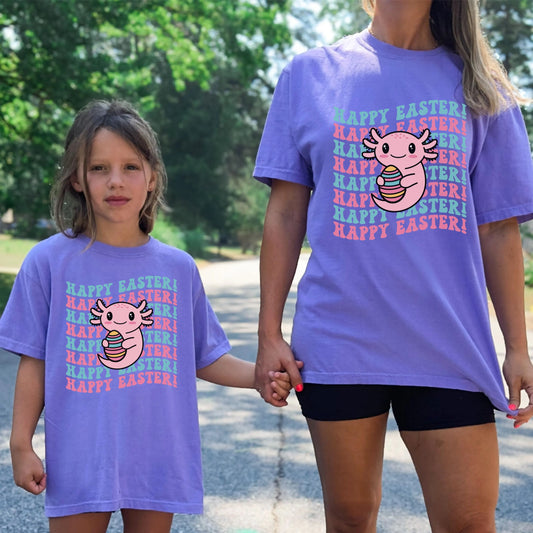 Easter Axolotl Kids Shirt, Funny Axolotl Shirt, Mom Mini Shirt, Axolotl Lover Gift, Cute Axolotl Shirt, Axolotl Era Shirt, Easter Tee