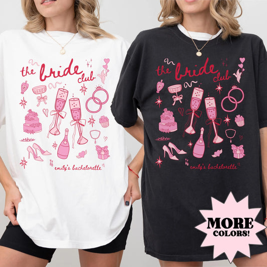 Custom Bride Bridesmaid Shirt, Comfort Colors, Bridal Party Gift, Wedding Day Getting Ready, Trendy Bachelorette Merch, Group Matching Tee