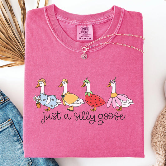Comfort Colors Silly Goose On The Loose Shirt, Goose T-Shirt, Silly Goose Shirts, Funny Graphic Shirt, Cute Goose Shirt, Easter Shirt