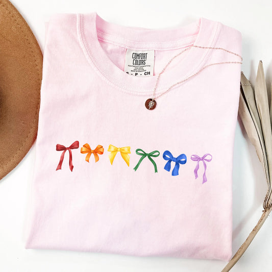 Comfort Colors Pride Shirt, Gay Shirt, LGBTQ Shirt, Trans Shirt, Lesbian Tee, Inclusive Shirt, Transgender Shirt, Equality Tee, Bow Shirt