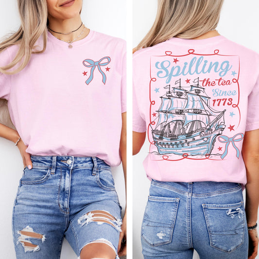 Comfort Colors 4th of July Shirt, USA Shirt, Fourth of July Shirt, American Flag Shirt, America Shirt, Spilling the Tea Shirt, United States