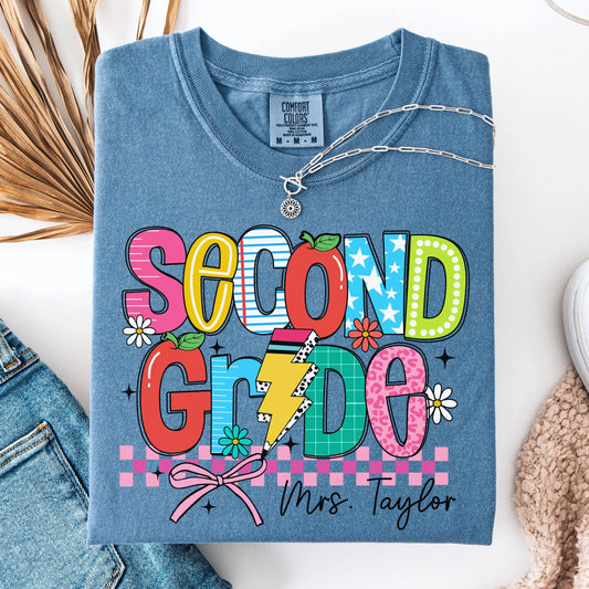 Comfort Colors Teacher Shirt, Second Grade Teacher Shirt, 2nd Grade Teacher Shirt, 2nd Grade Teacher Tee, Back to School Shirt, Teacher Tee