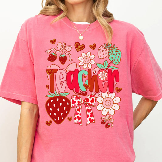 Comfort Colors Teacher Shirt, Teacher Shirts, Kindergarten Teacher Shirt, Strawberry Teacher Shirt, Back to School Tee, Teacher Appreciation