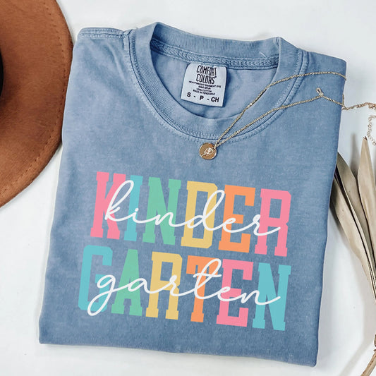 Comfort Colors Teacher Shirt, Kindergarten Teacher Shirt, Kinder Teacher Shirt, Grade Teacher Tee, Back to School Shirt, Teacher Tee