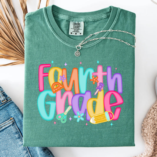 Comfort Colors Teacher Shirt, Fourth Grade Teacher Shirt, 4th Grade Teacher Shirt, Back to School Shirt, Custom Teacher Appreciation Tee