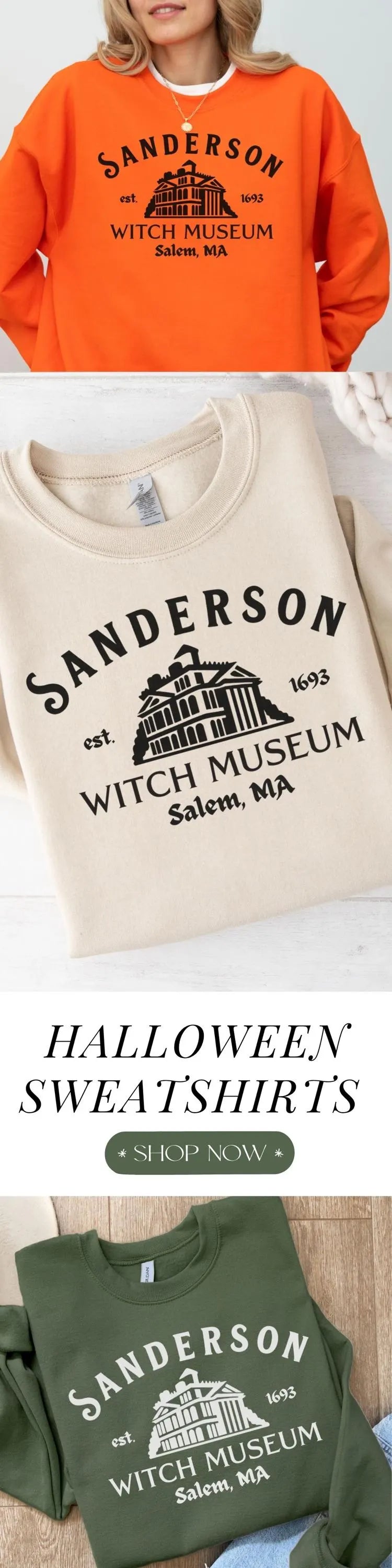 Salem Sanderson Sisters Black Flame Candle Sweatshirt