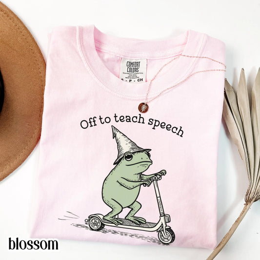 Speech Therapist Shirt SLP Comfort Colors Communication Specialist Your Words Matter Tee Frog Scooter Gift For Speech Language Pathologist