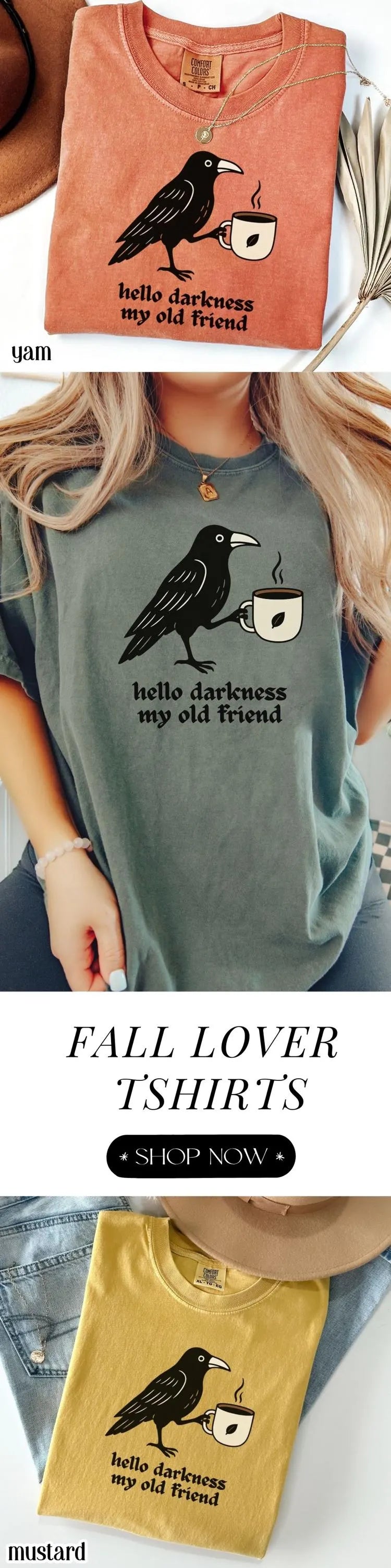 Coffee Lover Raven Crow Comfort Colors Tee