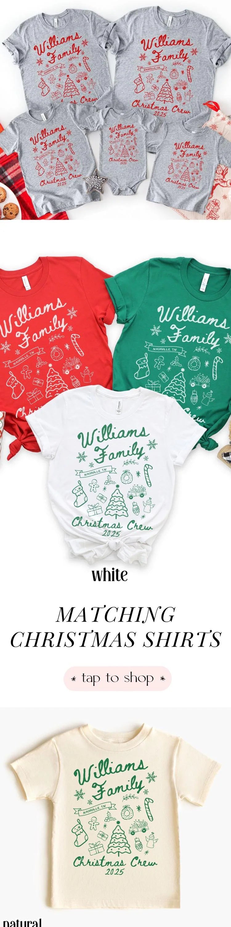 Custom Family Holiday Doodle Christmas Shirt