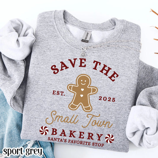 Save The Small Town Bakery Gingerbread Christmas Sweatshirt
