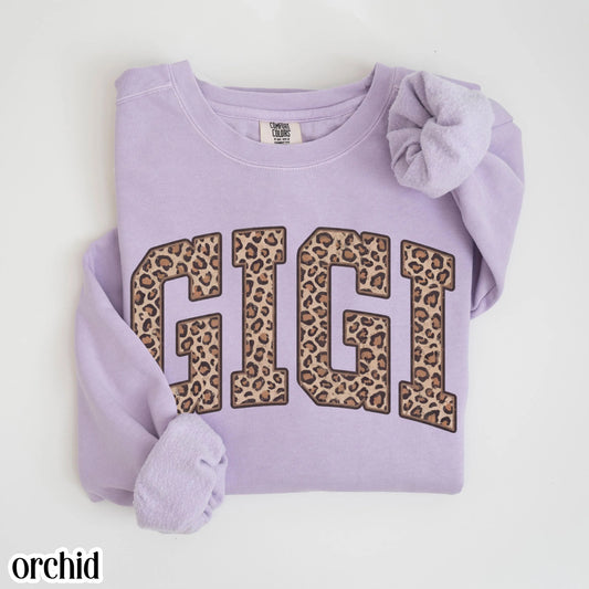 Comfort Colors Leopard Gigi Sweatshirt Mothers Day Grandma Sweater Retro Nana Gift For Gigi Crewneck Mom Feral Cheetah Print Animal Pullover