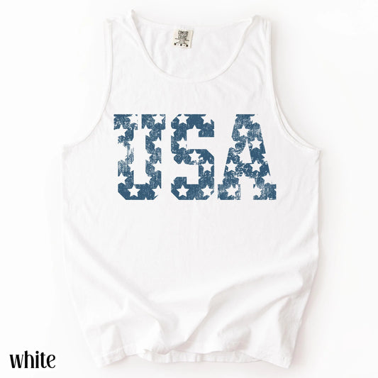 Comfort Colors 4th of July Shirt, USA Shirt, Fourth of July Tank Top, American Flag Shirt, American Citizen Shirt, Floral United States Tank