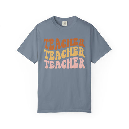 Teacher Comfort Colors Retro Shirt, Wavy Text Shirt, Teacher Wavy Text Shirt, Teacher Shirt, Gift For Teacher, In My Era Shirt