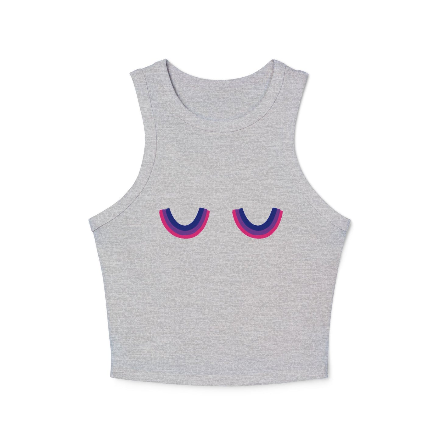 Pride Tank Top, LGBTQ Bisexual Micro Rib Racer Tank Top, Trans Shirt, Inclusive Tee, Transgender Tee, Equality Tee, Bisexual Rainbow Crop