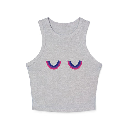 Pride Tank Top, LGBTQ Bisexual Micro Rib Racer Tank Top, Trans Shirt, Inclusive Tee, Transgender Tee, Equality Tee, Bisexual Rainbow Crop