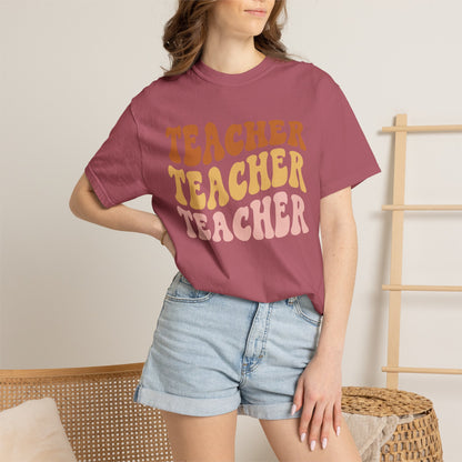 Teacher Comfort Colors Retro Shirt, Wavy Text Shirt, Teacher Wavy Text Shirt, Teacher Shirt, Gift For Teacher, In My Era Shirt