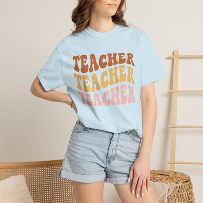 Teacher Comfort Colors Retro Shirt, Wavy Text Shirt, Teacher Wavy Text Shirt, Teacher Shirt, Gift For Teacher, In My Era Shirt