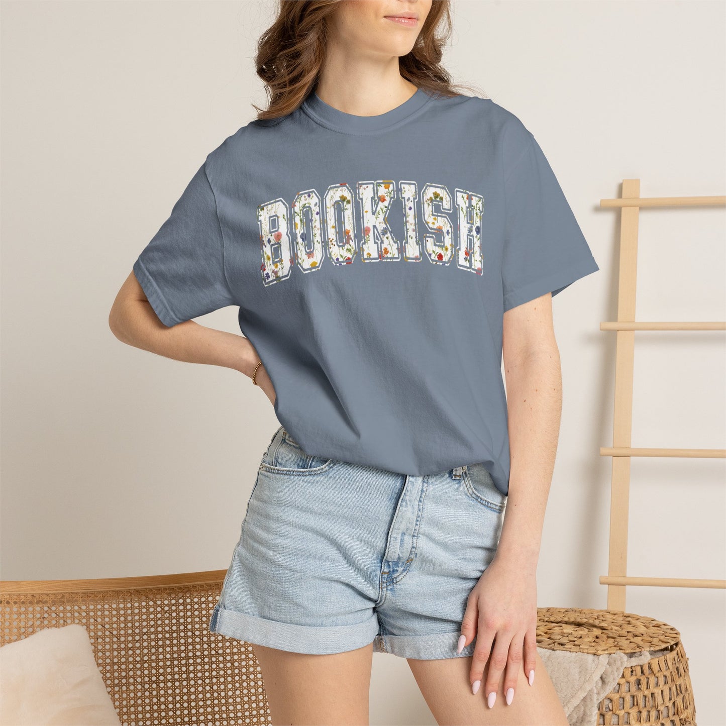 Book Comfort Colors Shirt Bookish Reading Flower T-Shirt Book Lover One More Chapter Tee Books and Coffee Librarian Tee for Teacher