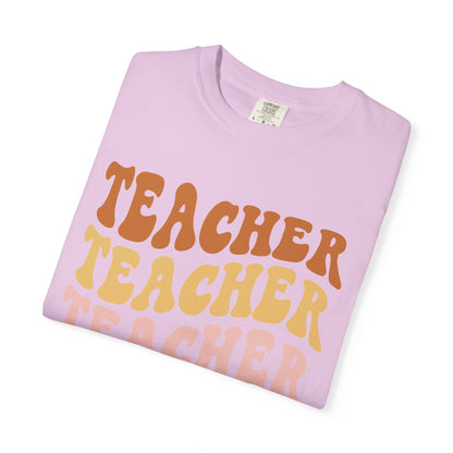 Teacher Comfort Colors Retro Shirt, Wavy Text Shirt, Teacher Wavy Text Shirt, Teacher Shirt, Gift For Teacher, In My Era Shirt