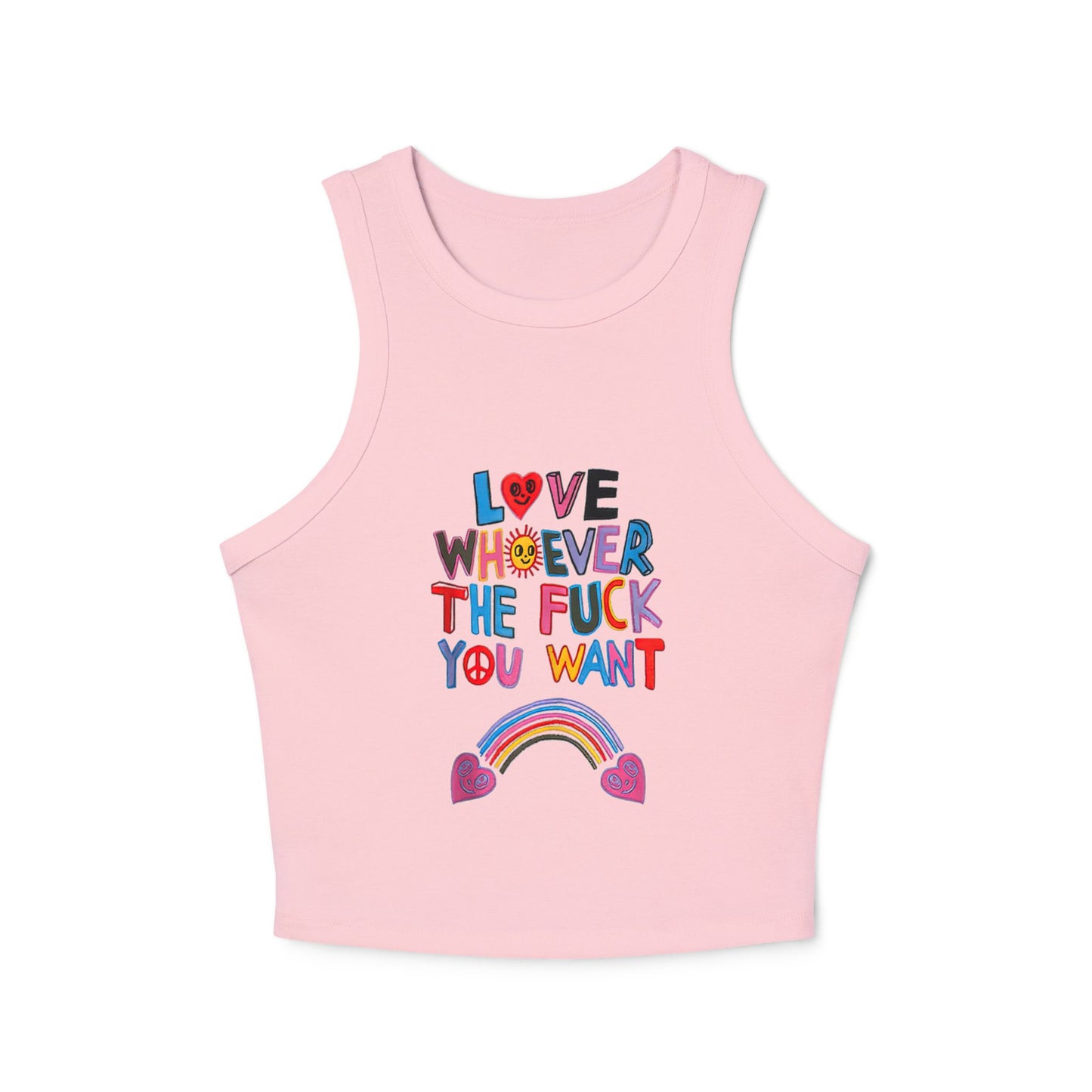 Pride Tank Top, LGBTQ Micro Rib Racer Tank Top, Trans Shirt, Inclusive Tee, Transgender Tee, Equality Tee, Love Whoever TF You Want