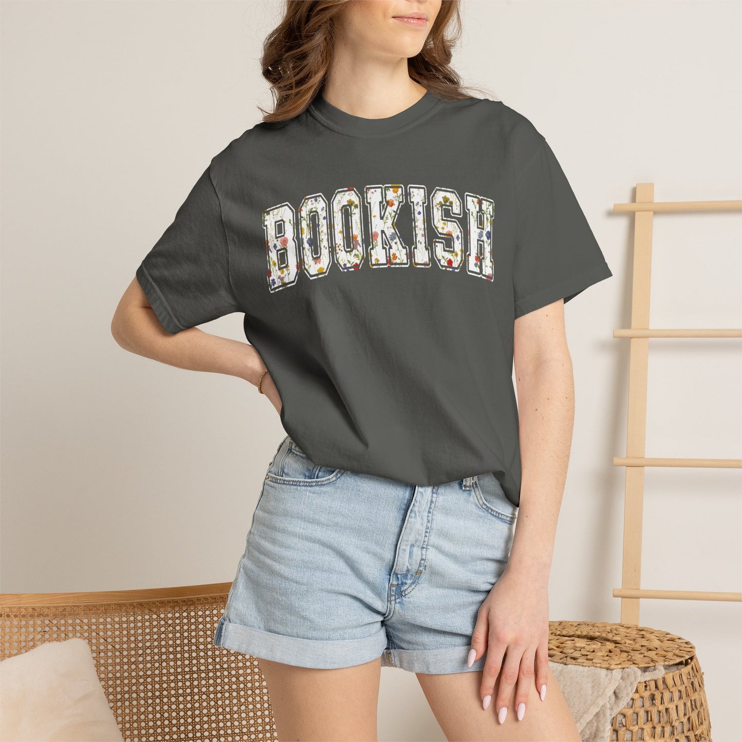 Book Comfort Colors Shirt Bookish Reading Flower T-Shirt Book Lover One More Chapter Tee Books and Coffee Librarian Tee for Teacher