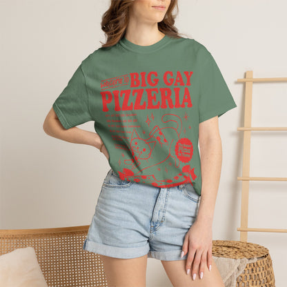 Comfort Colors Pride Shirt, Gay Shirt, LGBTQ Shirt, Lesbian Shirt, Inclusive Shirt, Trans Shirt, Cat Shirt, Subtle Gay, Big Gay Pizzeria Tee