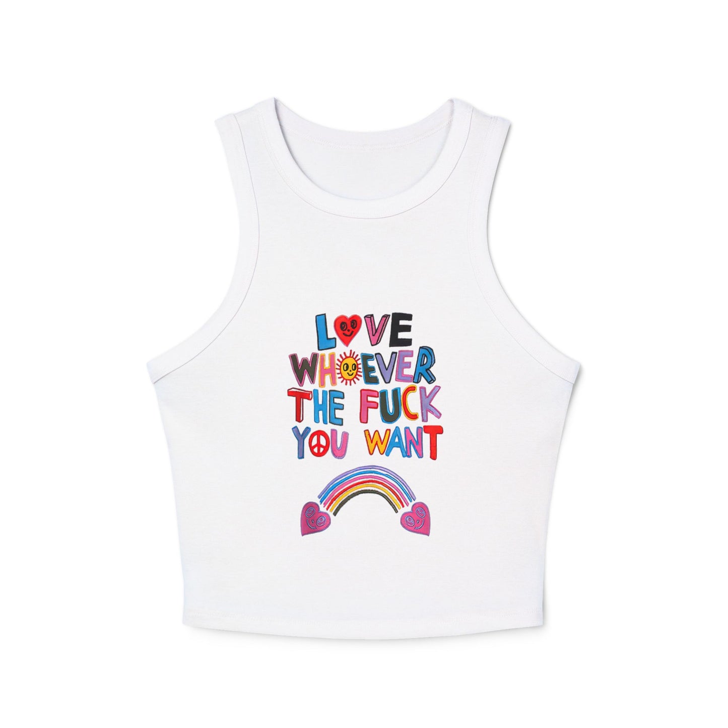 Pride Tank Top, LGBTQ Micro Rib Racer Tank Top, Trans Shirt, Inclusive Tee, Transgender Tee, Equality Tee, Love Whoever TF You Want