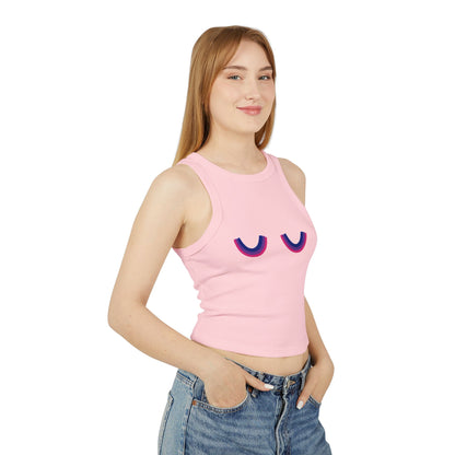 Pride Tank Top, LGBTQ Bisexual Micro Rib Racer Tank Top, Trans Shirt, Inclusive Tee, Transgender Tee, Equality Tee, Bisexual Rainbow Crop