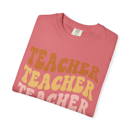 Teacher Comfort Colors Retro Shirt, Wavy Text Shirt, Teacher Wavy Text Shirt, Teacher Shirt, Gift For Teacher, In My Era Shirt