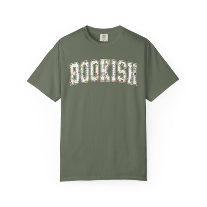 Book Comfort Colors Shirt Bookish Reading Flower T-Shirt Book Lover One More Chapter Tee Books and Coffee Librarian Tee for Teacher