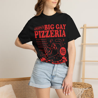 Comfort Colors Pride Shirt, Gay Shirt, LGBTQ Shirt, Lesbian Shirt, Inclusive Shirt, Trans Shirt, Cat Shirt, Subtle Gay, Big Gay Pizzeria Tee