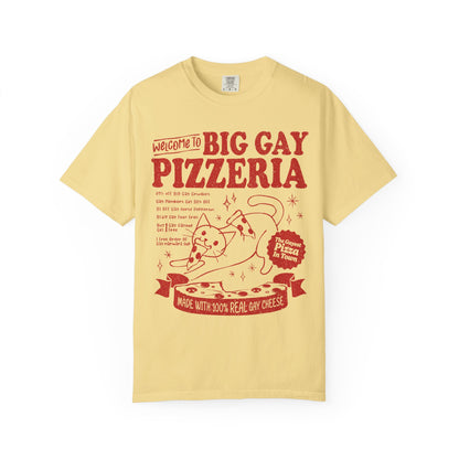 Comfort Colors Pride Shirt, Gay Shirt, LGBTQ Shirt, Lesbian Shirt, Inclusive Shirt, Trans Shirt, Cat Shirt, Subtle Gay, Big Gay Pizzeria Tee