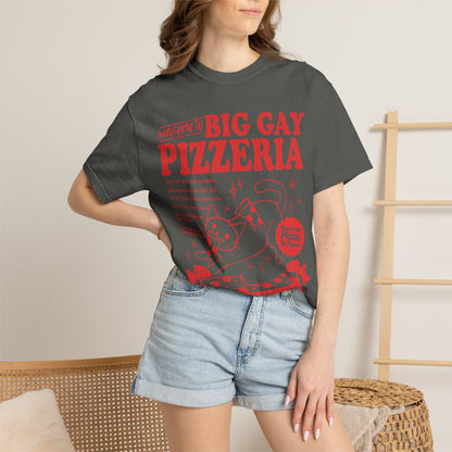 Comfort Colors Pride Shirt, Gay Shirt, LGBTQ Shirt, Lesbian Shirt, Inclusive Shirt, Trans Shirt, Cat Shirt, Subtle Gay, Big Gay Pizzeria Tee