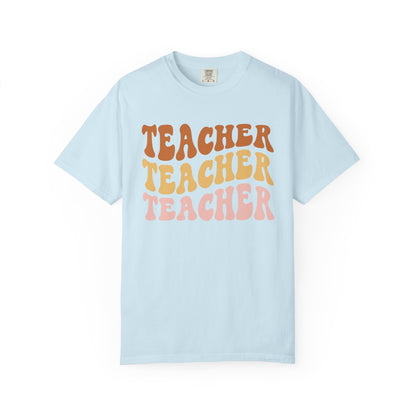 Teacher Comfort Colors Retro Shirt, Wavy Text Shirt, Teacher Wavy Text Shirt, Teacher Shirt, Gift For Teacher, In My Era Shirt