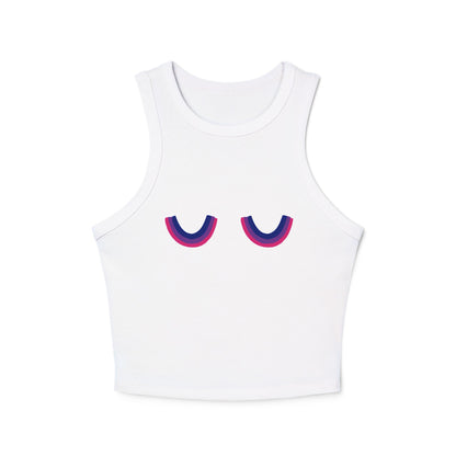 Pride Tank Top, LGBTQ Bisexual Micro Rib Racer Tank Top, Trans Shirt, Inclusive Tee, Transgender Tee, Equality Tee, Bisexual Rainbow Crop