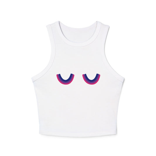 Pride Tank Top, LGBTQ Bisexual Micro Rib Racer Tank Top, Trans Shirt, Inclusive Tee, Transgender Tee, Equality Tee, Bisexual Rainbow Crop