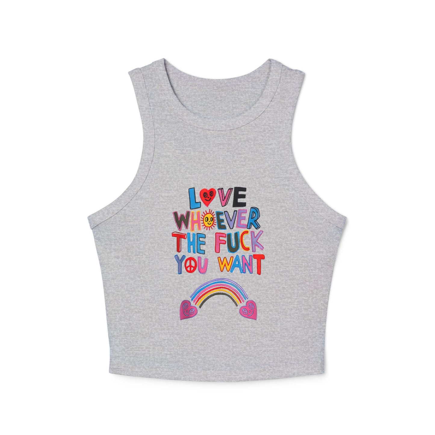Pride Tank Top, LGBTQ Micro Rib Racer Tank Top, Trans Shirt, Inclusive Tee, Transgender Tee, Equality Tee, Love Whoever TF You Want