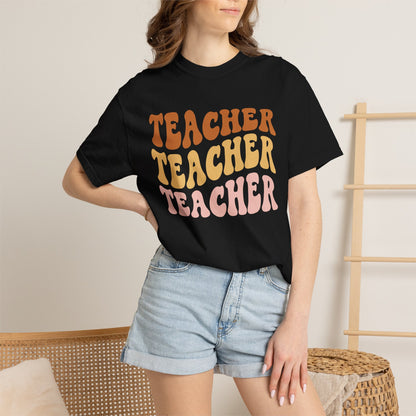 Teacher Comfort Colors Retro Shirt, Wavy Text Shirt, Teacher Wavy Text Shirt, Teacher Shirt, Gift For Teacher, In My Era Shirt