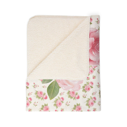 Baby Milestone Cottage Rose Fleece Sherpa Blanket