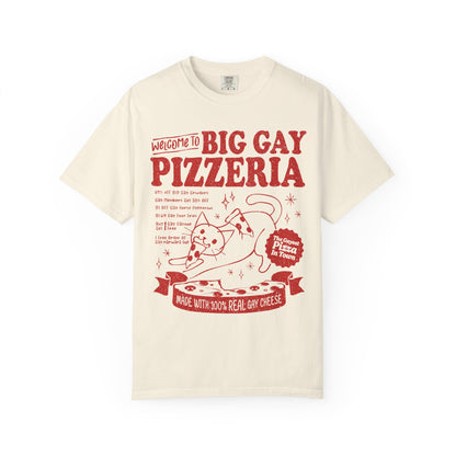 Comfort Colors Pride Shirt, Gay Shirt, LGBTQ Shirt, Lesbian Shirt, Inclusive Shirt, Trans Shirt, Cat Shirt, Subtle Gay, Big Gay Pizzeria Tee