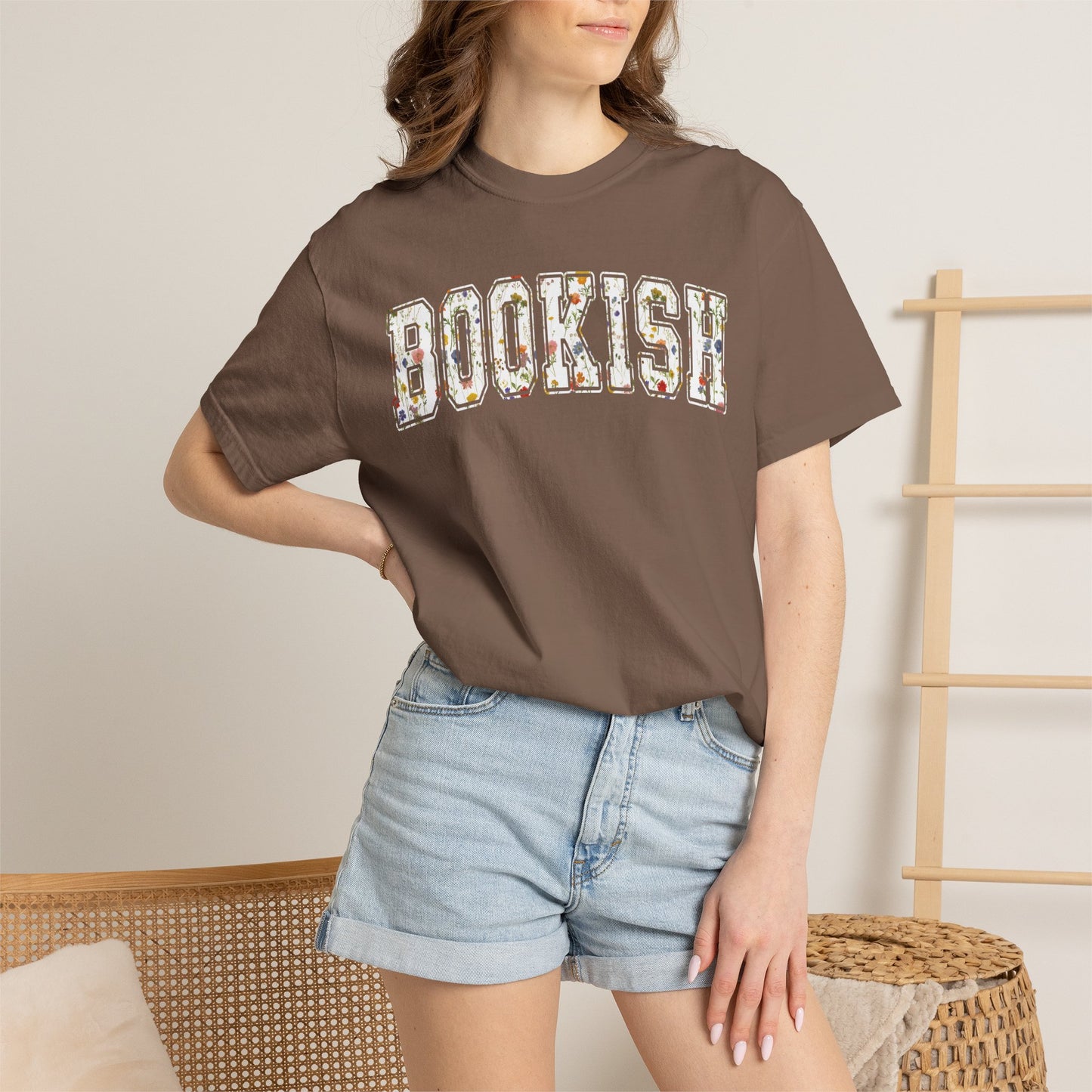 Book Comfort Colors Shirt Bookish Reading Flower T-Shirt Book Lover One More Chapter Tee Books and Coffee Librarian Tee for Teacher