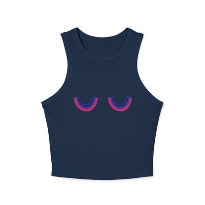 Pride Tank Top, LGBTQ Bisexual Micro Rib Racer Tank Top, Trans Shirt, Inclusive Tee, Transgender Tee, Equality Tee, Bisexual Rainbow Crop