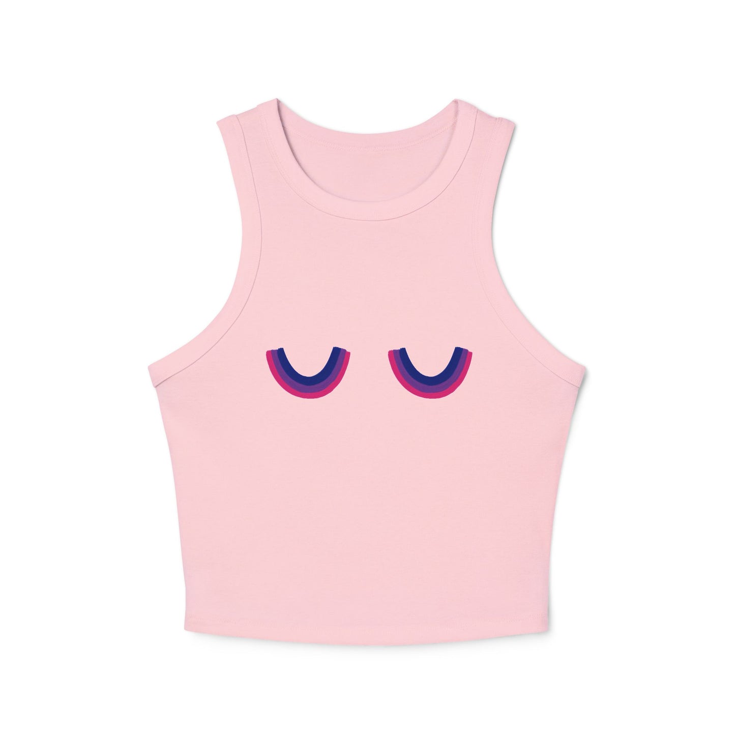 Pride Tank Top, LGBTQ Bisexual Micro Rib Racer Tank Top, Trans Shirt, Inclusive Tee, Transgender Tee, Equality Tee, Bisexual Rainbow Crop
