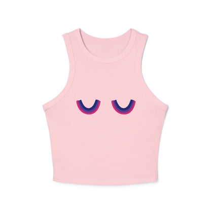 Pride Tank Top, LGBTQ Bisexual Micro Rib Racer Tank Top, Trans Shirt, Inclusive Tee, Transgender Tee, Equality Tee, Bisexual Rainbow Crop